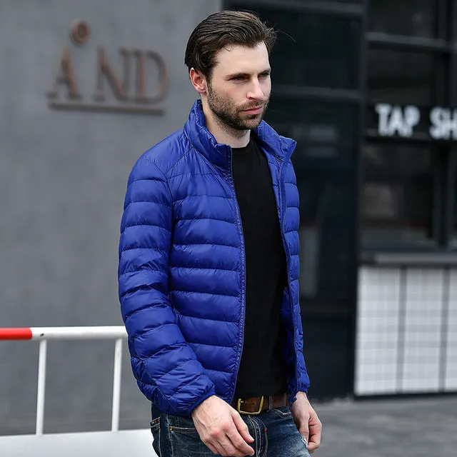 2018 men Casual White Duck Down Jackets male Autumn Winter Warm Coat Man's Ultralight Duck Down Jacket Male Windproof clothing