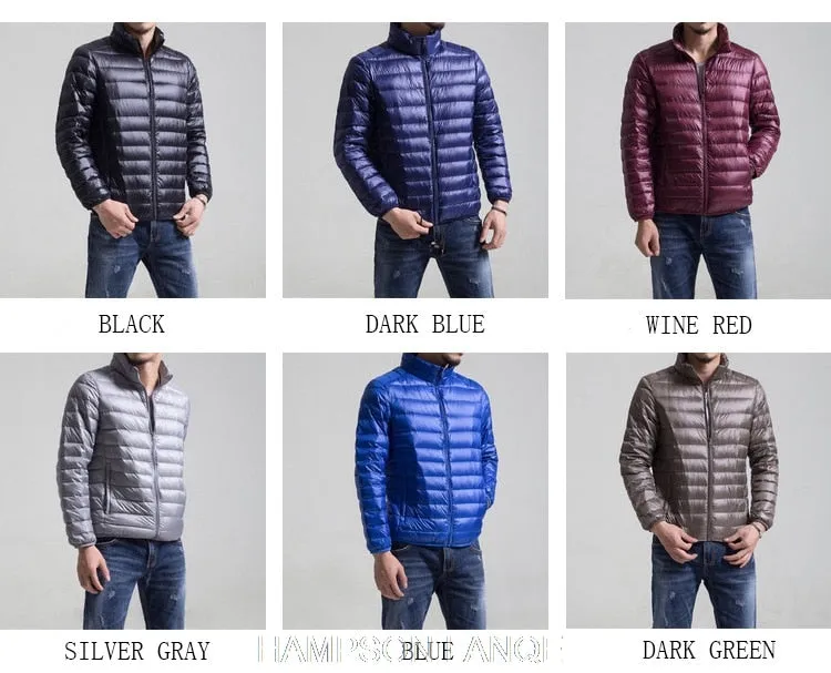 2018 men Casual White Duck Down Jackets male Autumn Winter Warm Coat Man's Ultralight Duck Down Jacket Male Windproof clothing