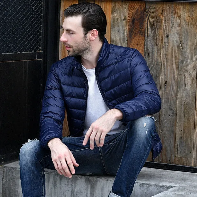 2018 men Casual White Duck Down Jackets male Autumn Winter Warm Coat Man's Ultralight Duck Down Jacket Male Windproof clothing