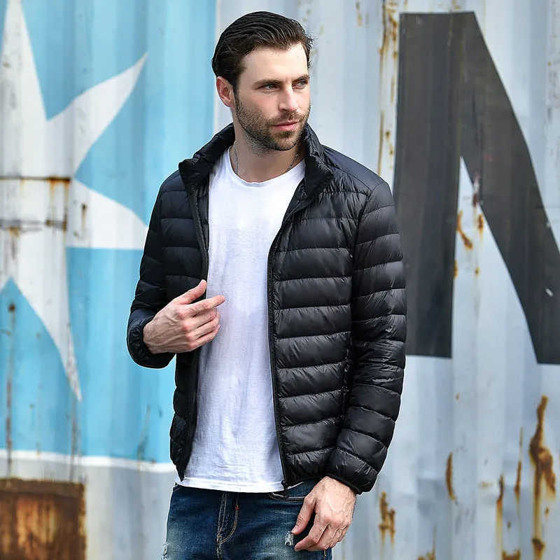 2018 men Casual White Duck Down Jackets male Autumn Winter Warm Coat Man's Ultralight Duck Down Jacket Male Windproof clothing