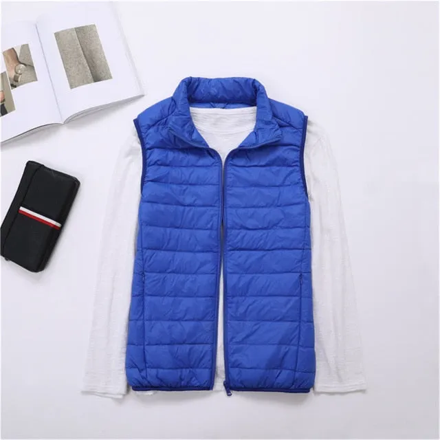 2018 men White Duck Down Jackets male Autumn Winter Warm Coat sleeveless Ultralight Down coats new Windproof hooded clothing man