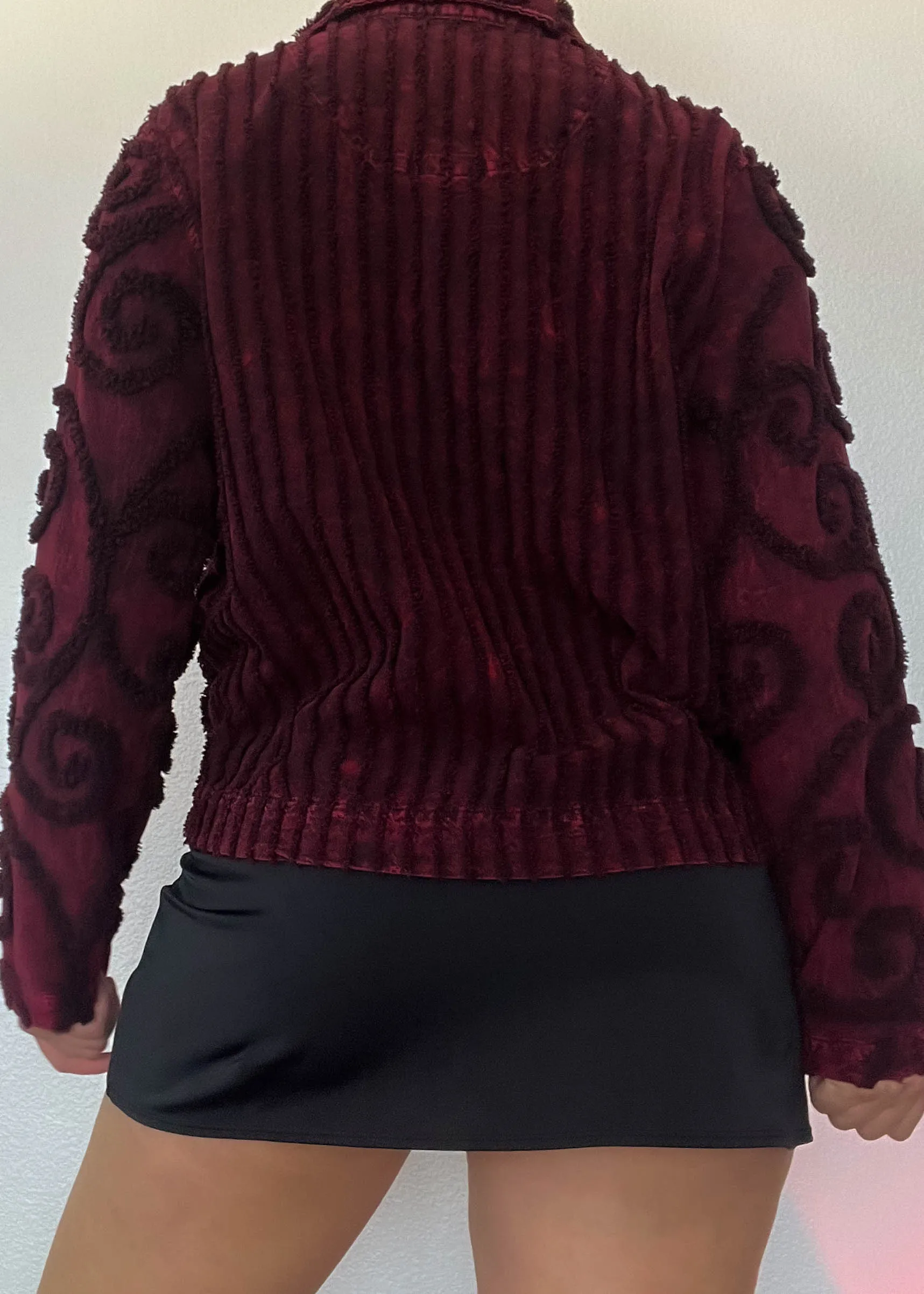 90's Burgundy Swirl Jacket (M-L)