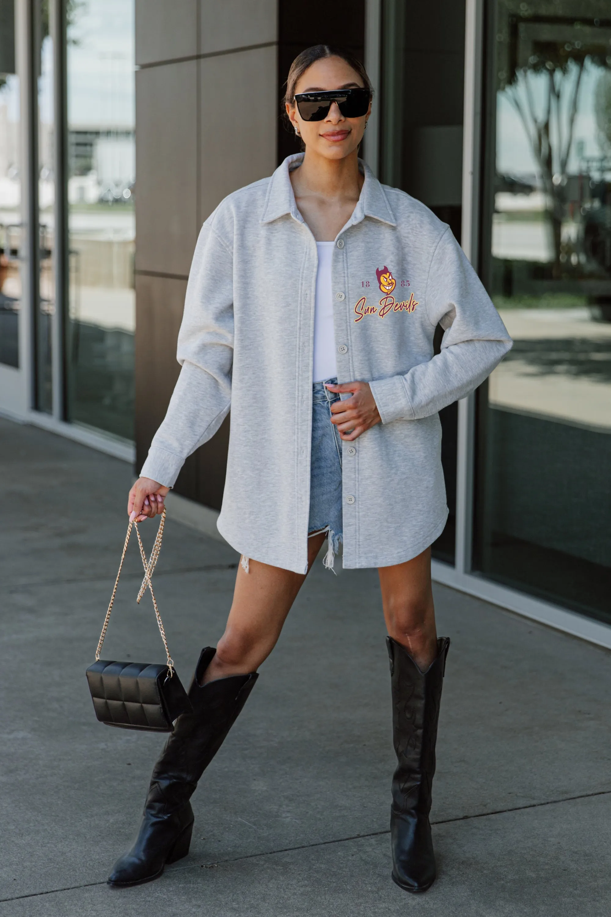 ARIZONA STATE SUN DEVILS FOUNDATION FLEECE BUTTON DOWN OVERSHIRT