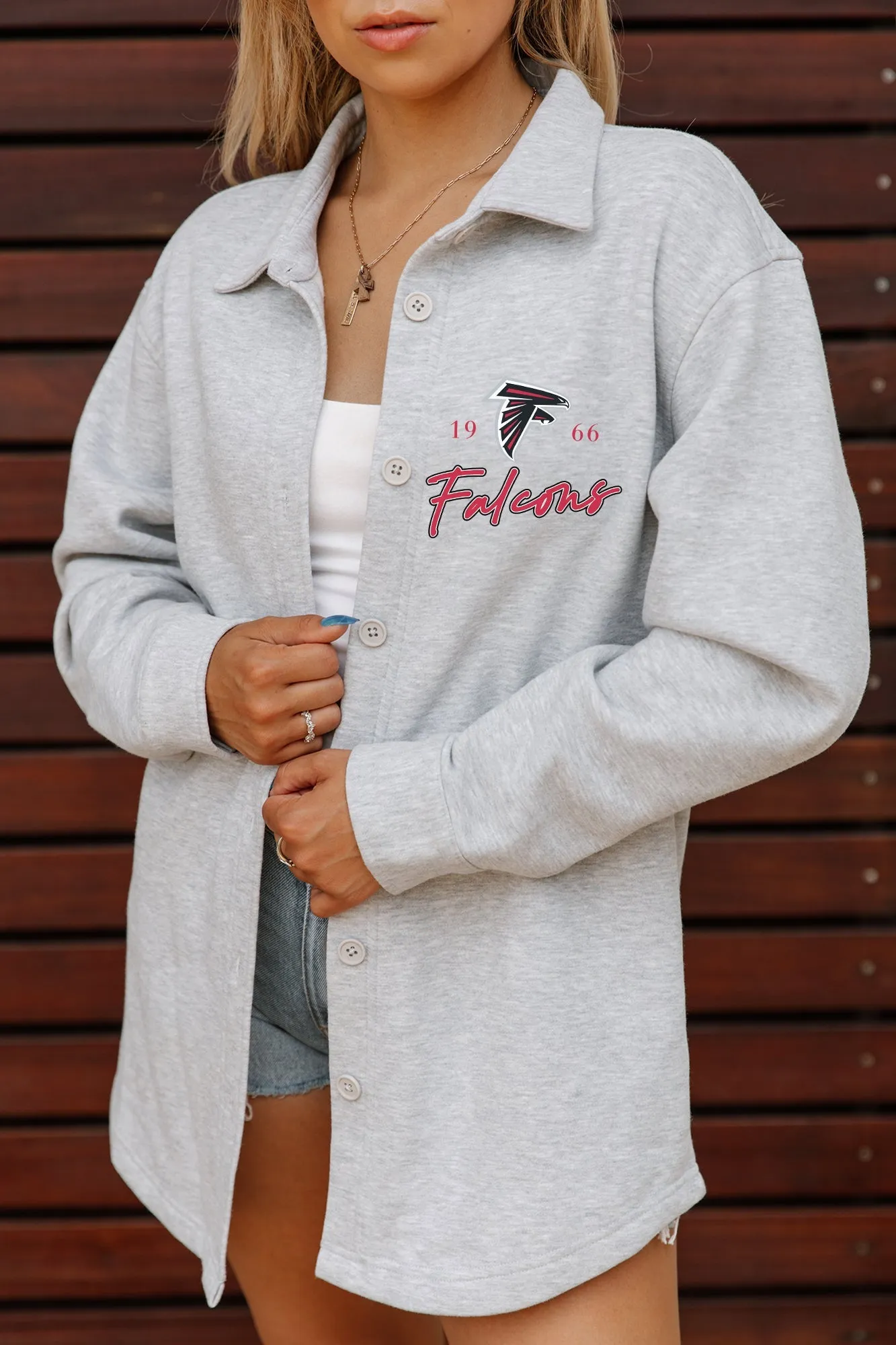 ATLANTA FALCONS FOUNDATION FLEECE BUTTON DOWN OVERSHIRT