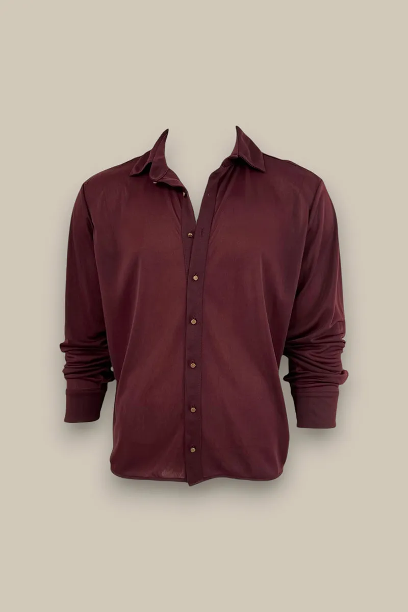 Burgundy Mesh - Long Sleeve Shirt