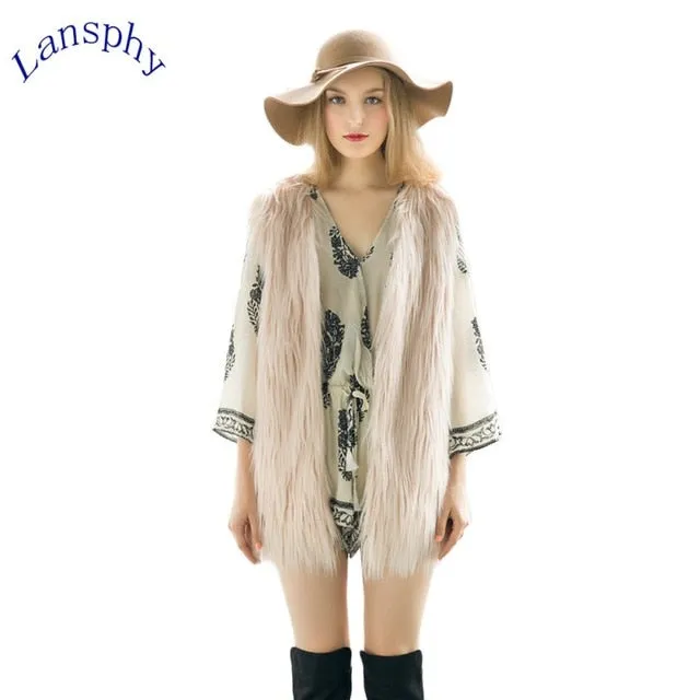 Colored Faux Fur Vest