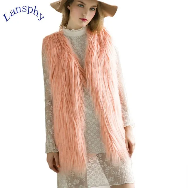 Colored Faux Fur Vest