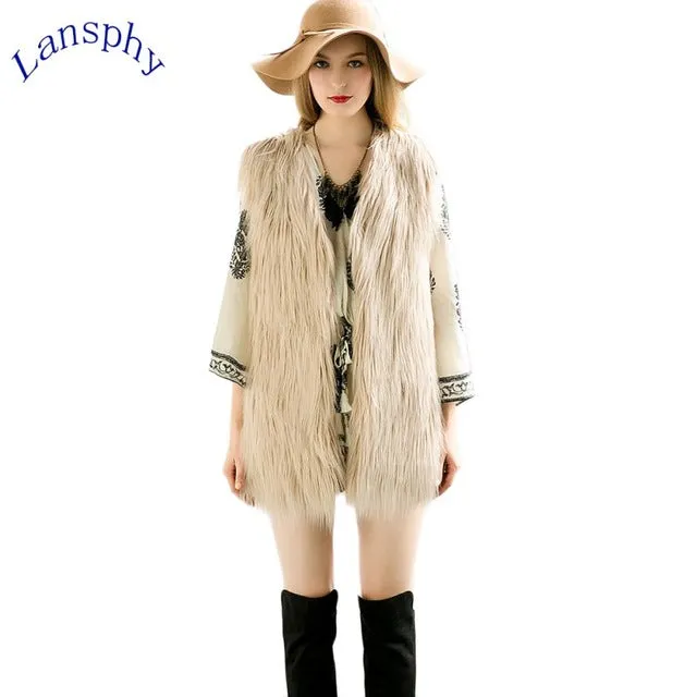 Colored Faux Fur Vest