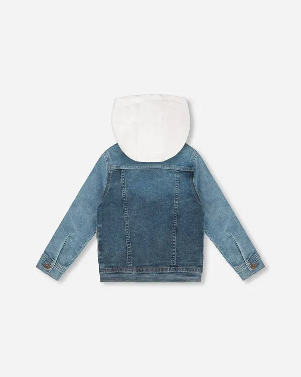 Deux Par Deux Boys Denim Jacket   G30U50   Navy Denim