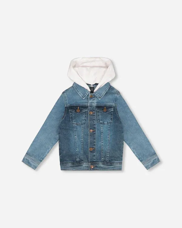 Deux Par Deux Boys Denim Jacket   G30U50   Navy Denim
