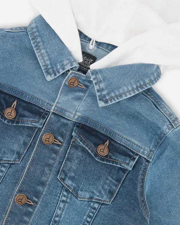 Deux Par Deux Boys Denim Jacket   G30U50   Navy Denim