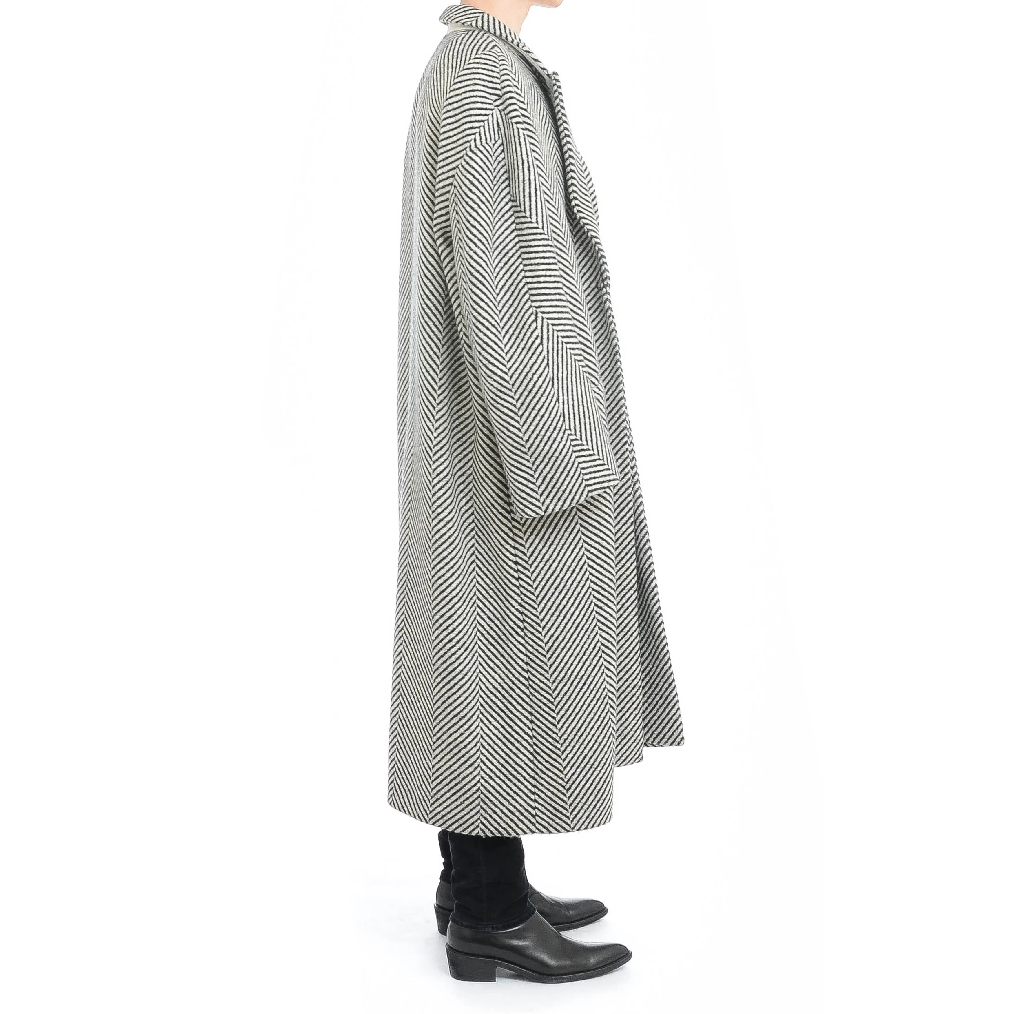 FW19 Ankle Length Bow Grey Coat