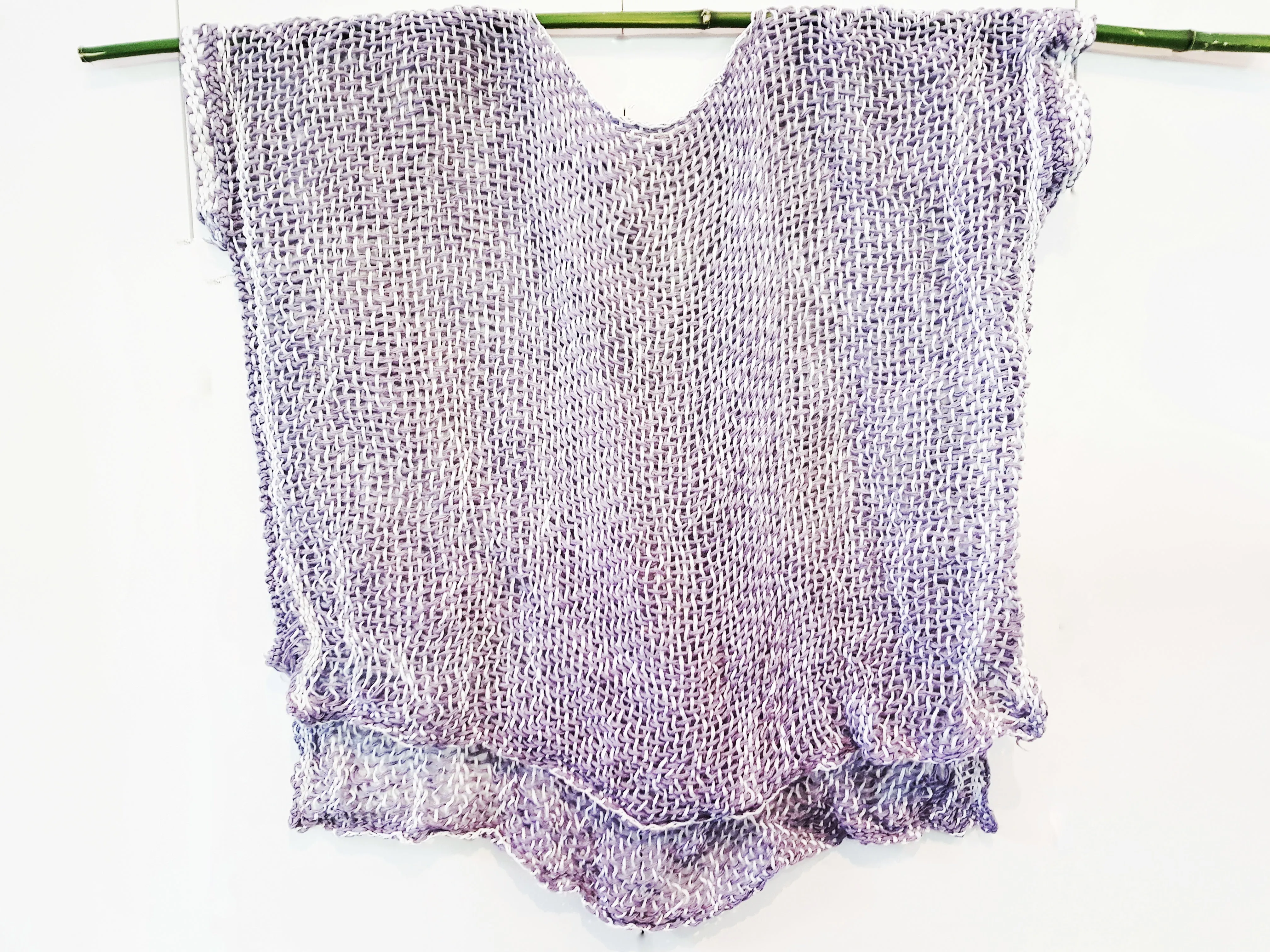 Hand loom linen long line top