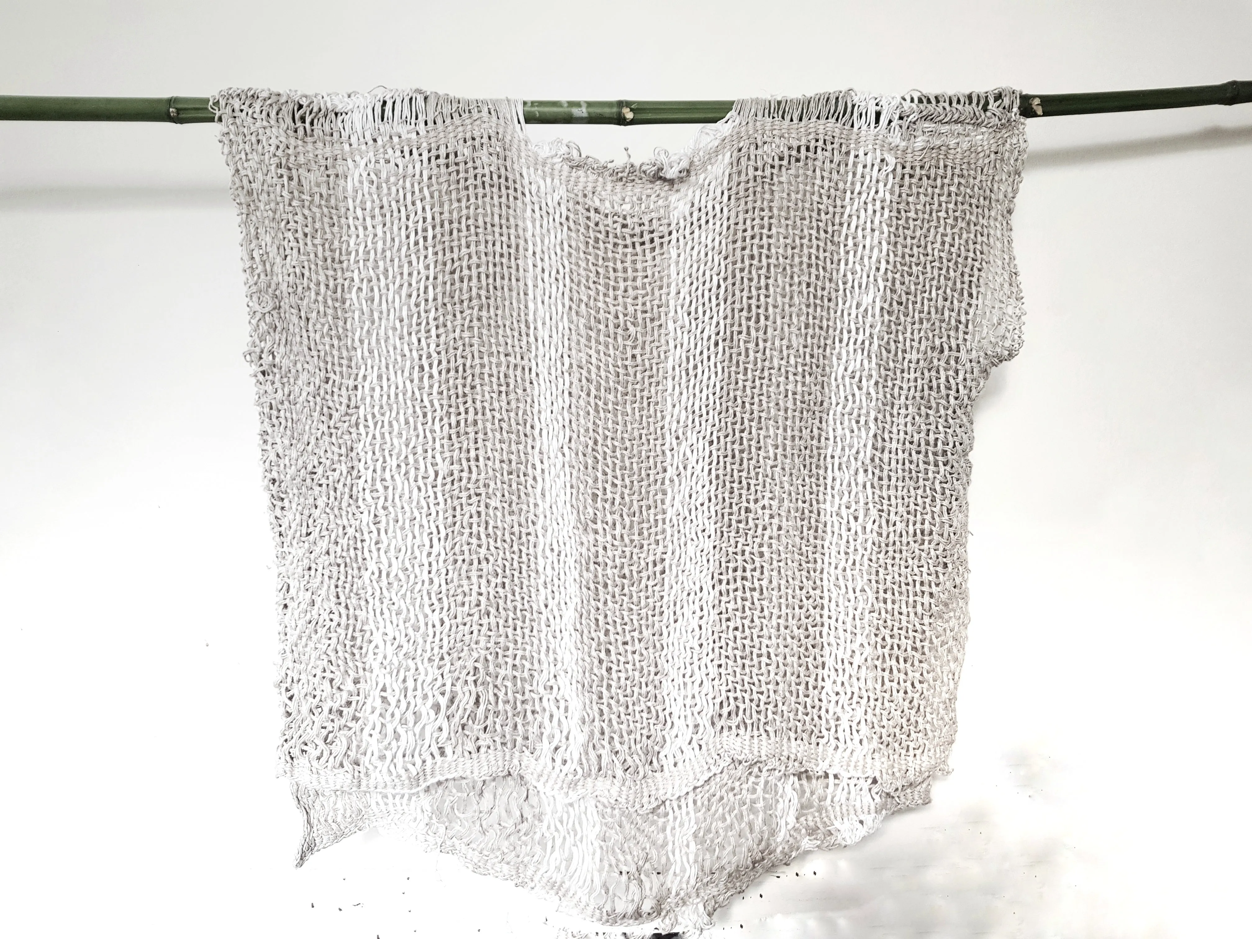 Hand loom linen long line top
