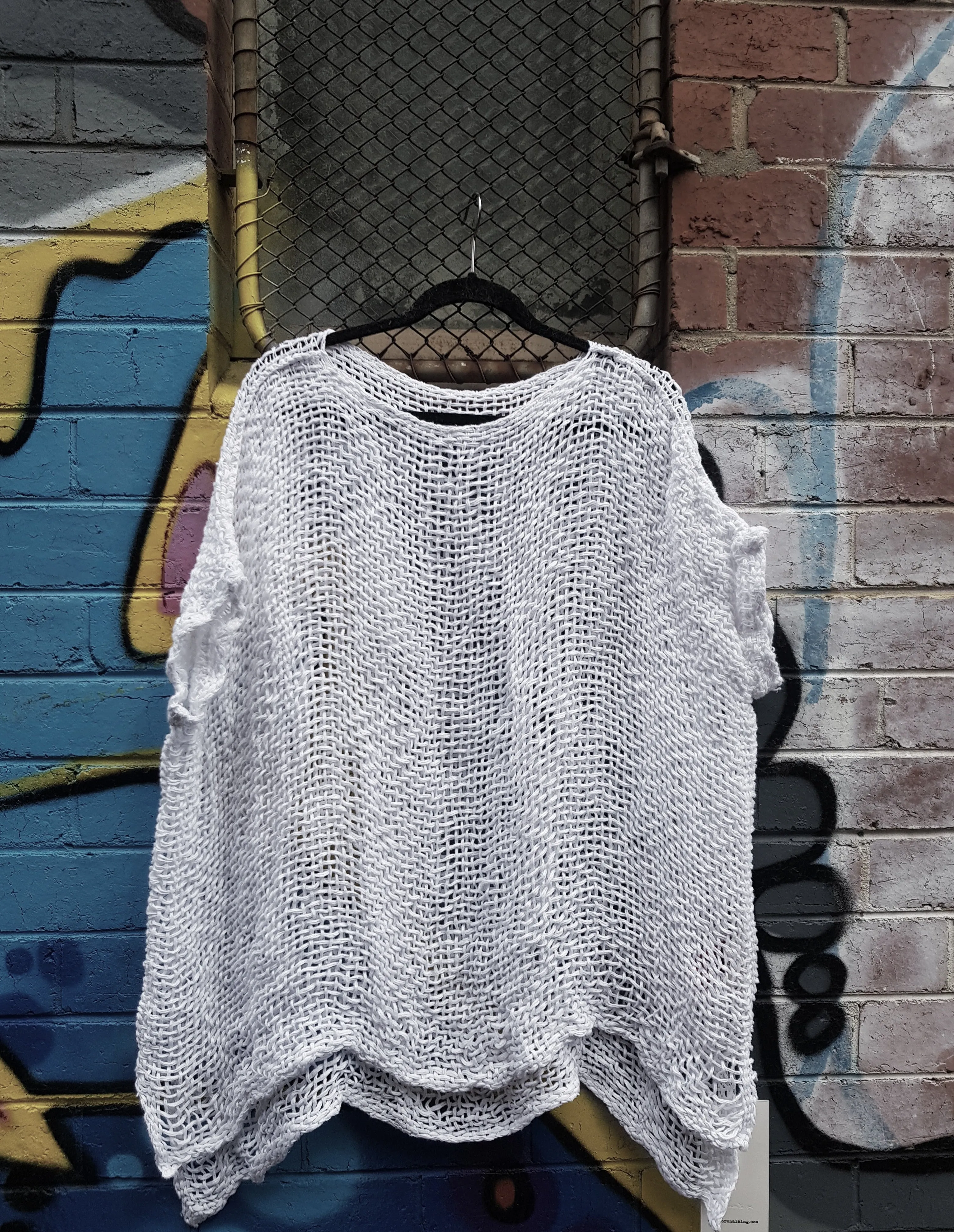 Hand loom linen long line top