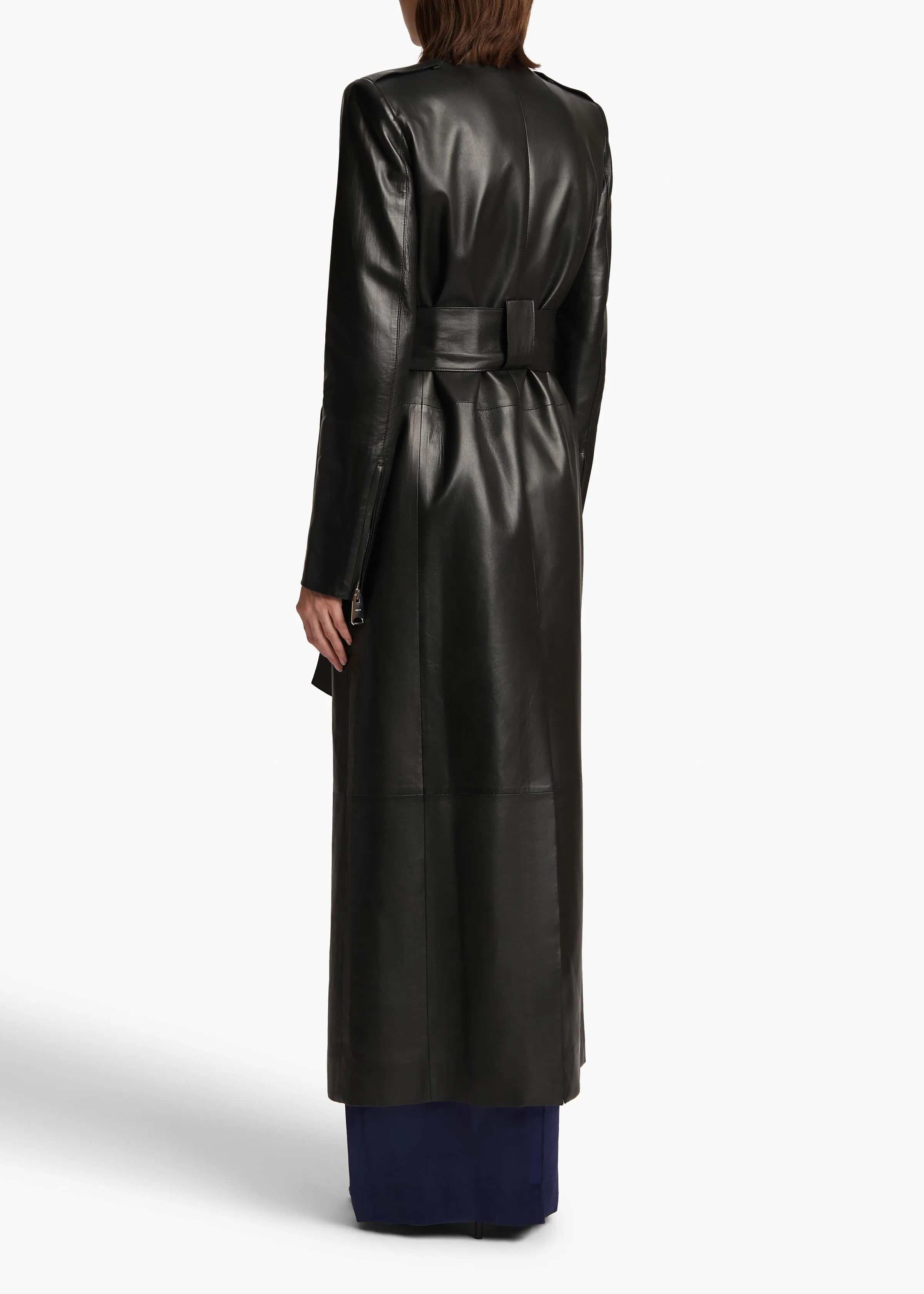 Maxwell Trench in Black Leather