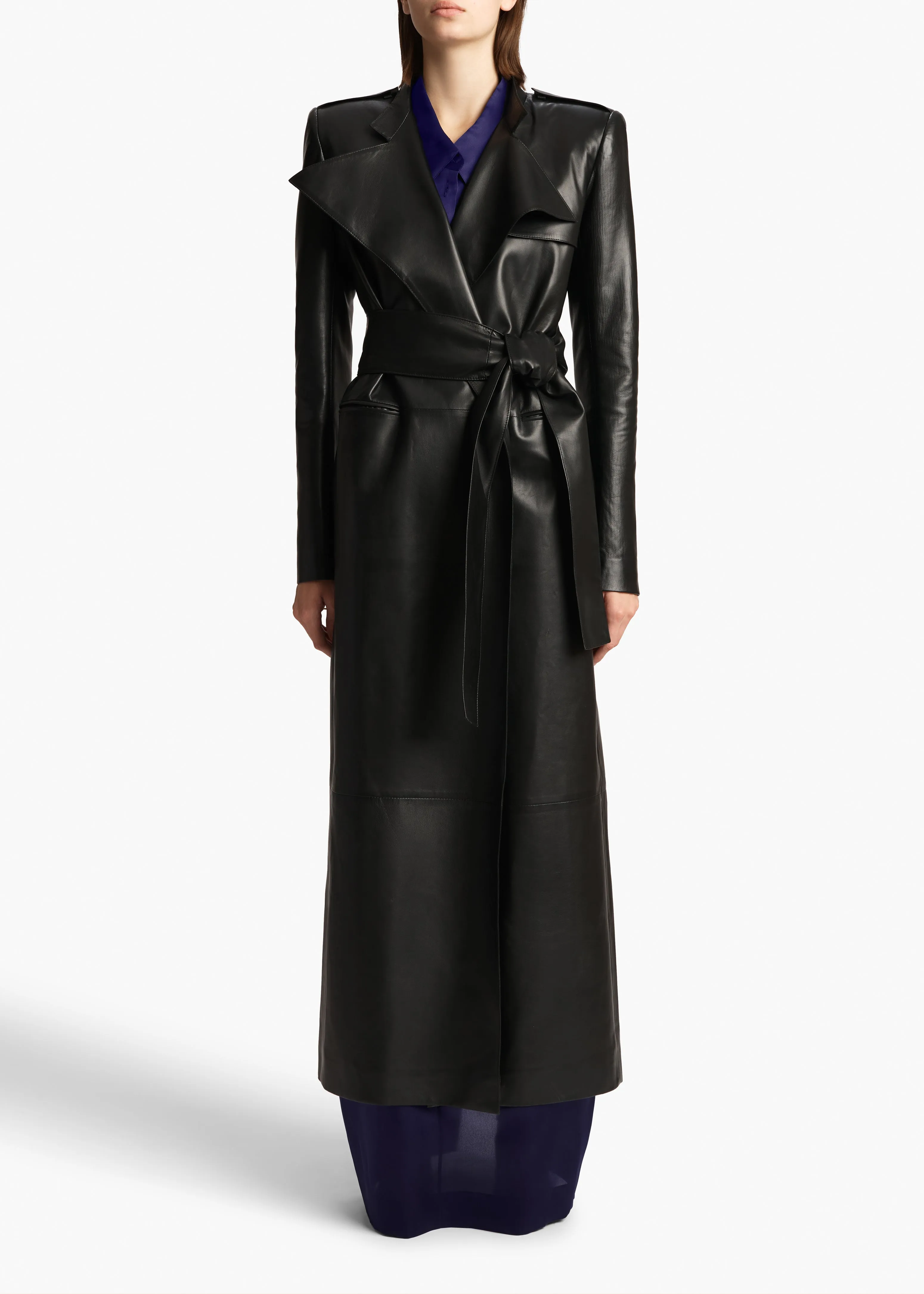 Maxwell Trench in Black Leather