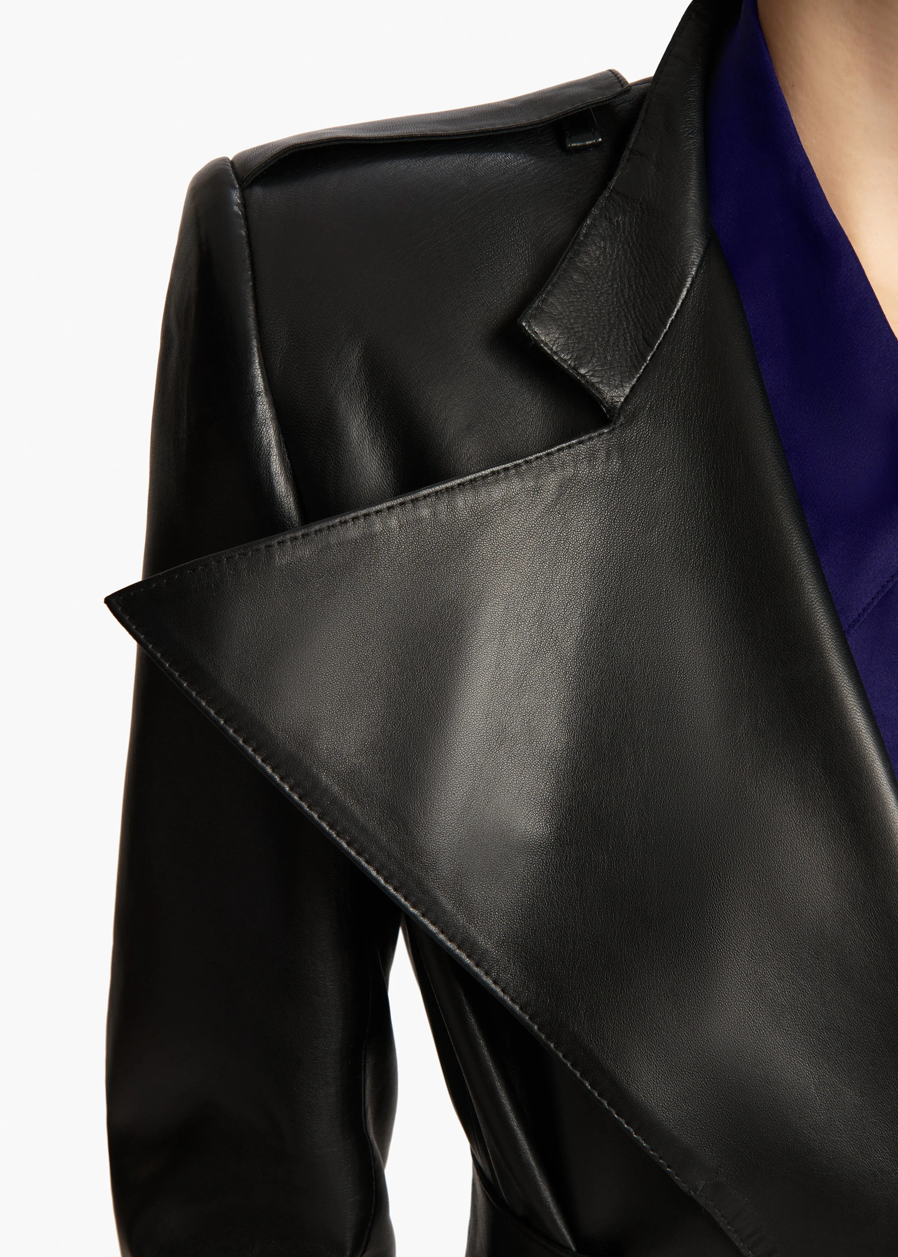 Maxwell Trench in Black Leather
