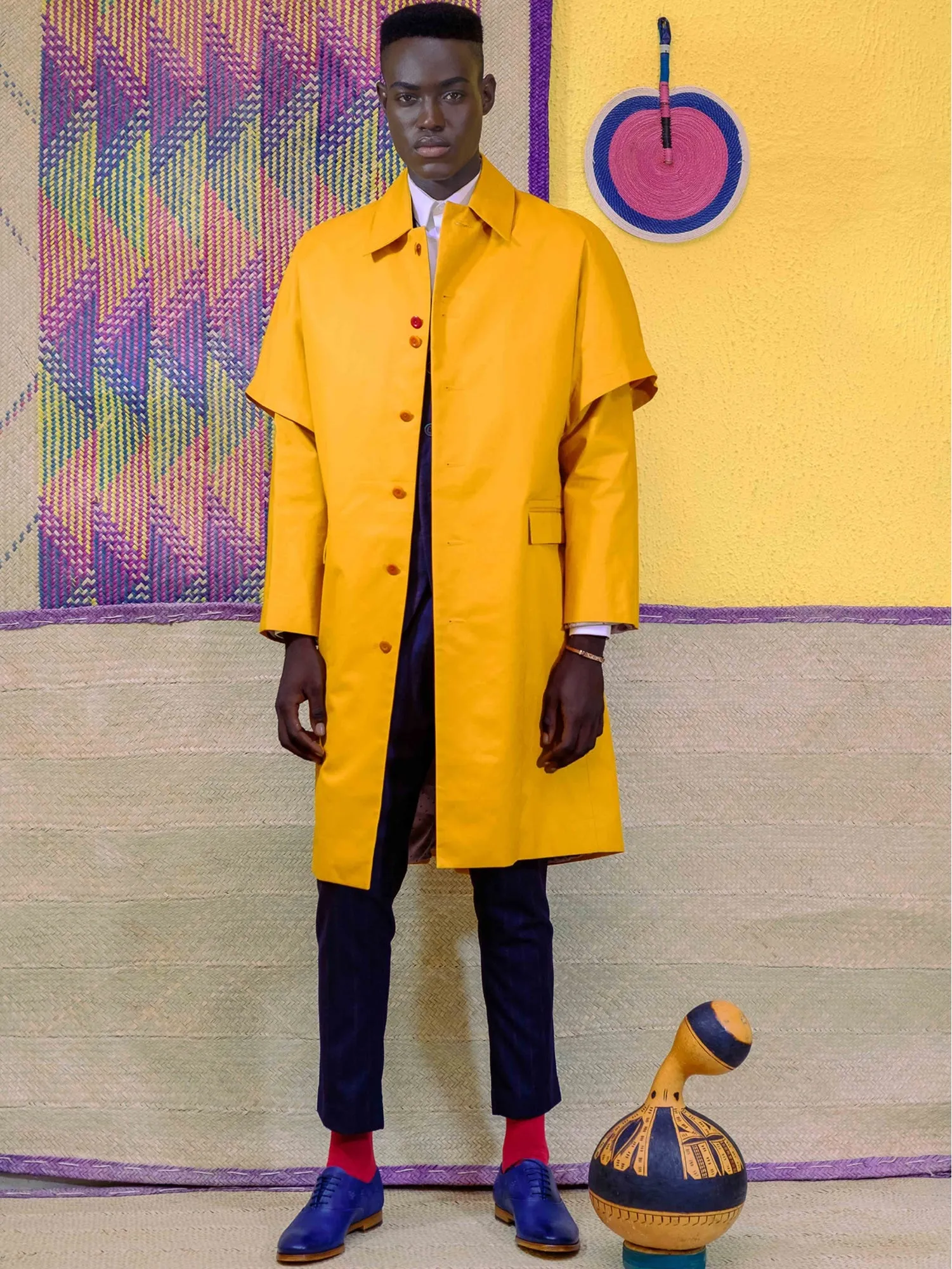 Men's Armour Trench Coat - Yellow