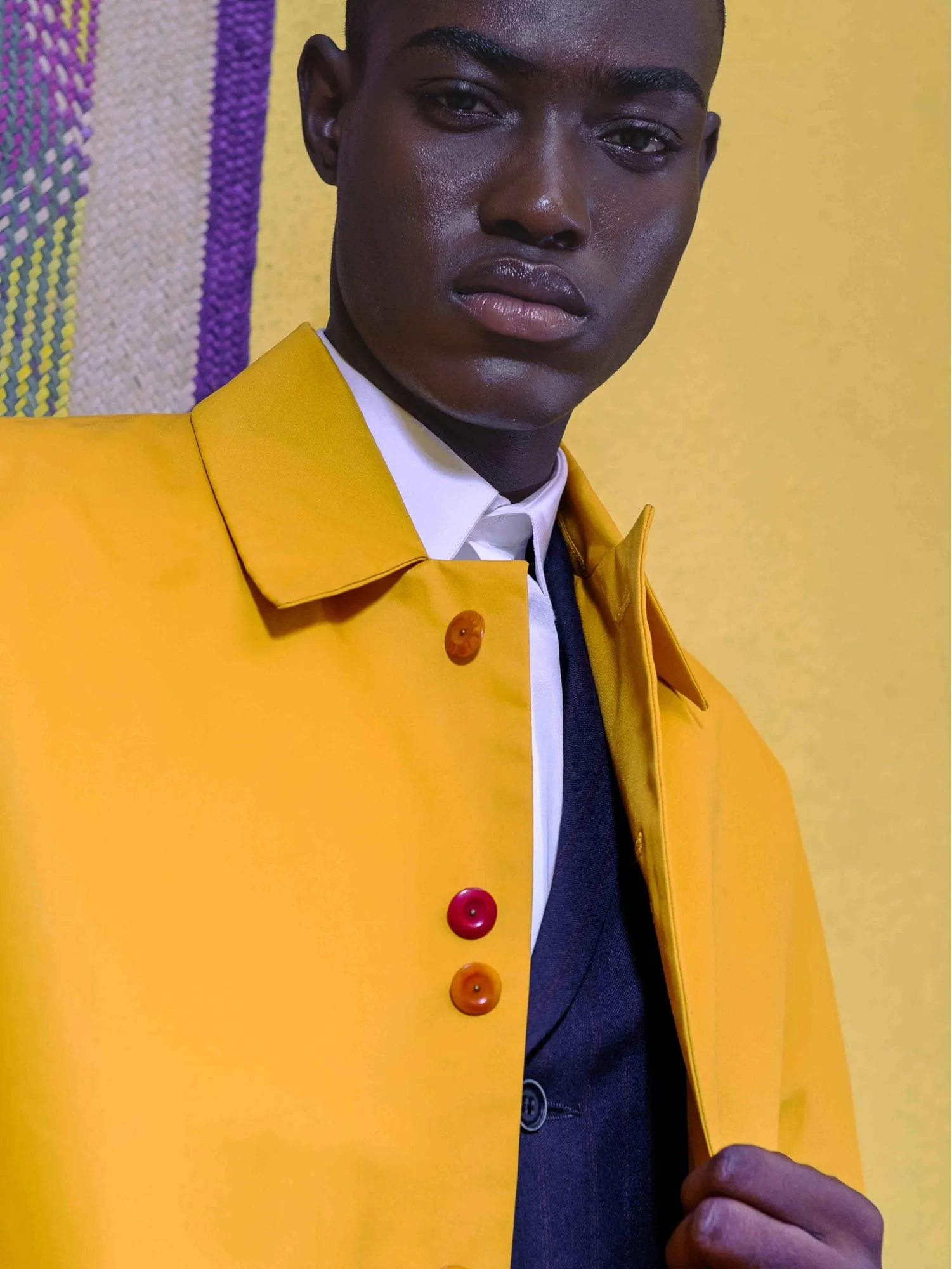 Men's Armour Trench Coat - Yellow