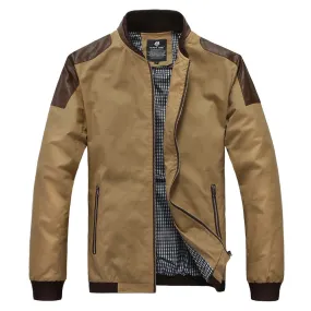 New men's clothing leather patchwork casual jacket male outerwear