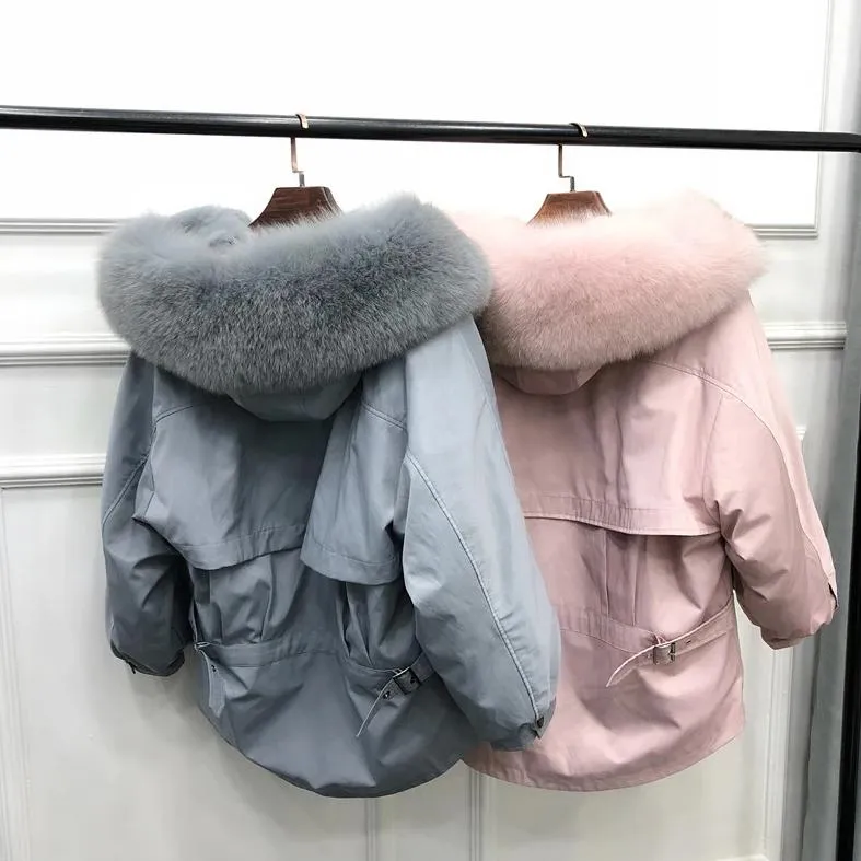 Women's Winter Casual Thick Warm Parka With Rabbit Fur